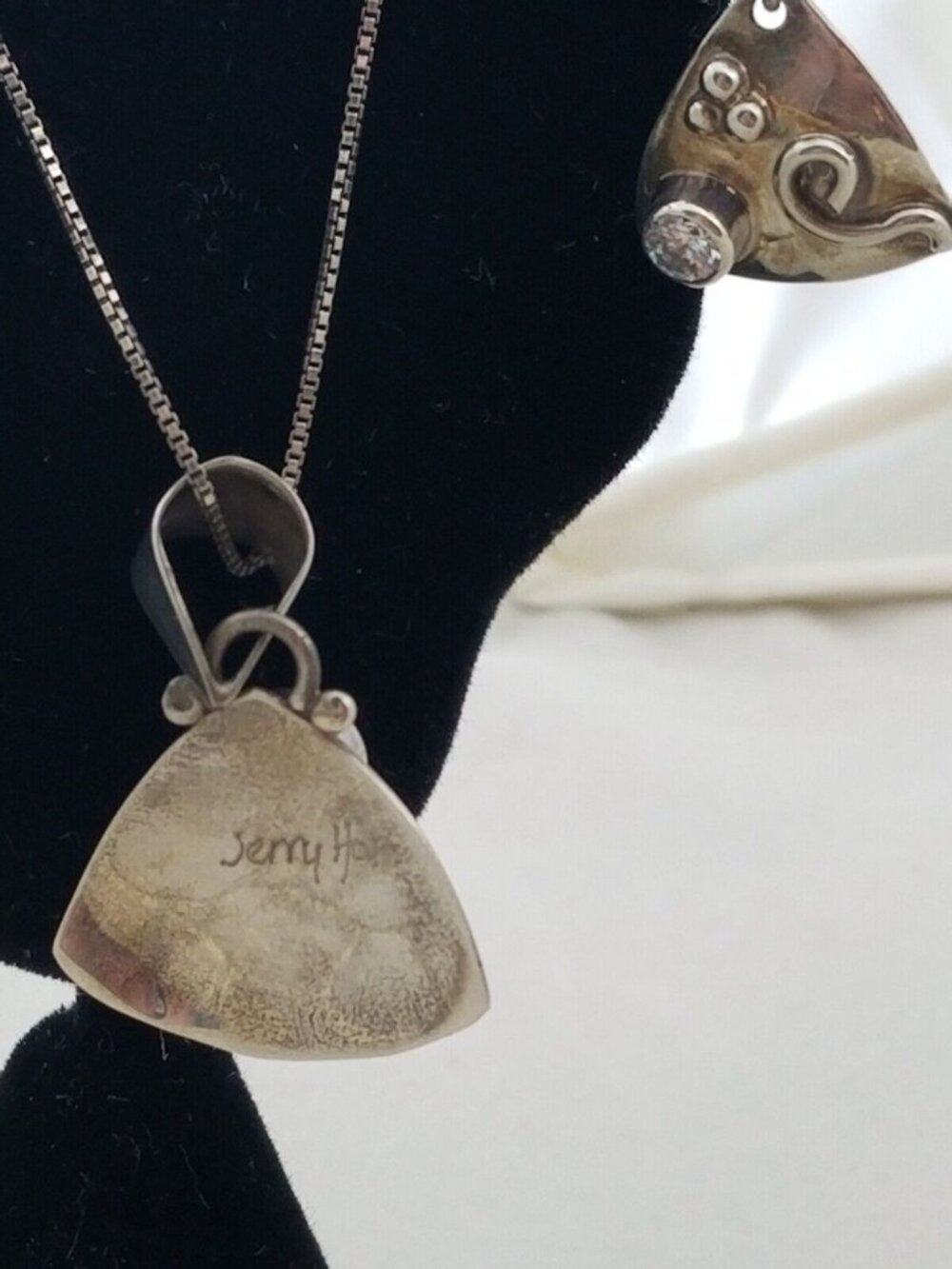 Necklace Earrings Set Round Lab Diamonds 16" Silver Chain weight 10 Gr Jewelry - Picture 11 of 16